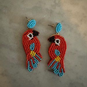 Beaded Parrot Earrings